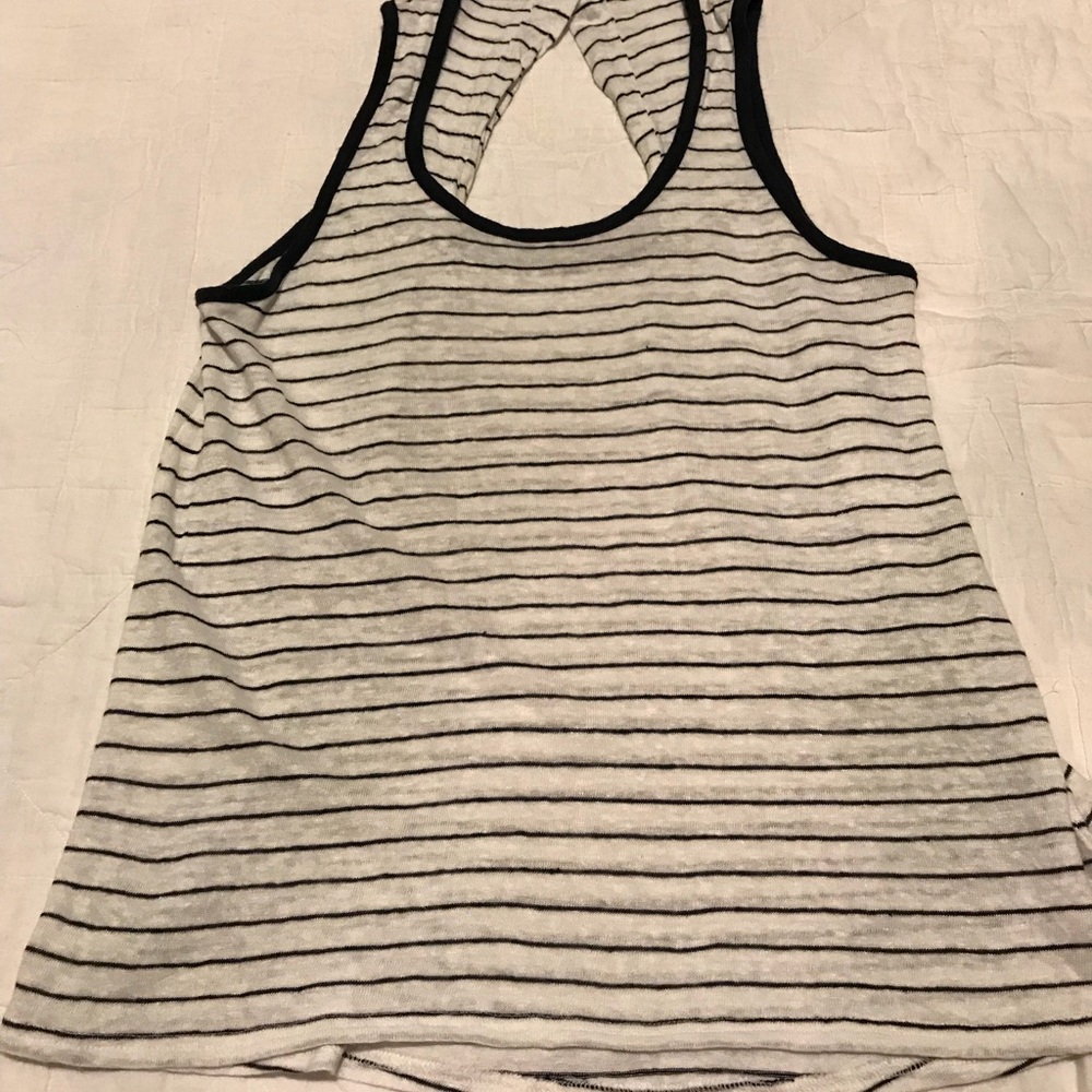 Athleta Navy and white cutout back tank top, Small